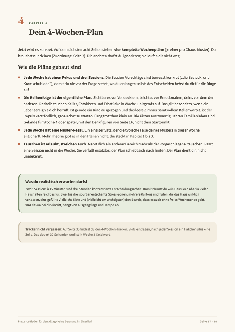 Kapitel 4: Dein 4-Wochen-Plan, Einleitung